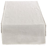 Pomponin Collection PomPom Design Table Runner, Ivory