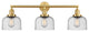 Large Bell 3 Light Bath Vanity Light, Satin Gold, Seedy