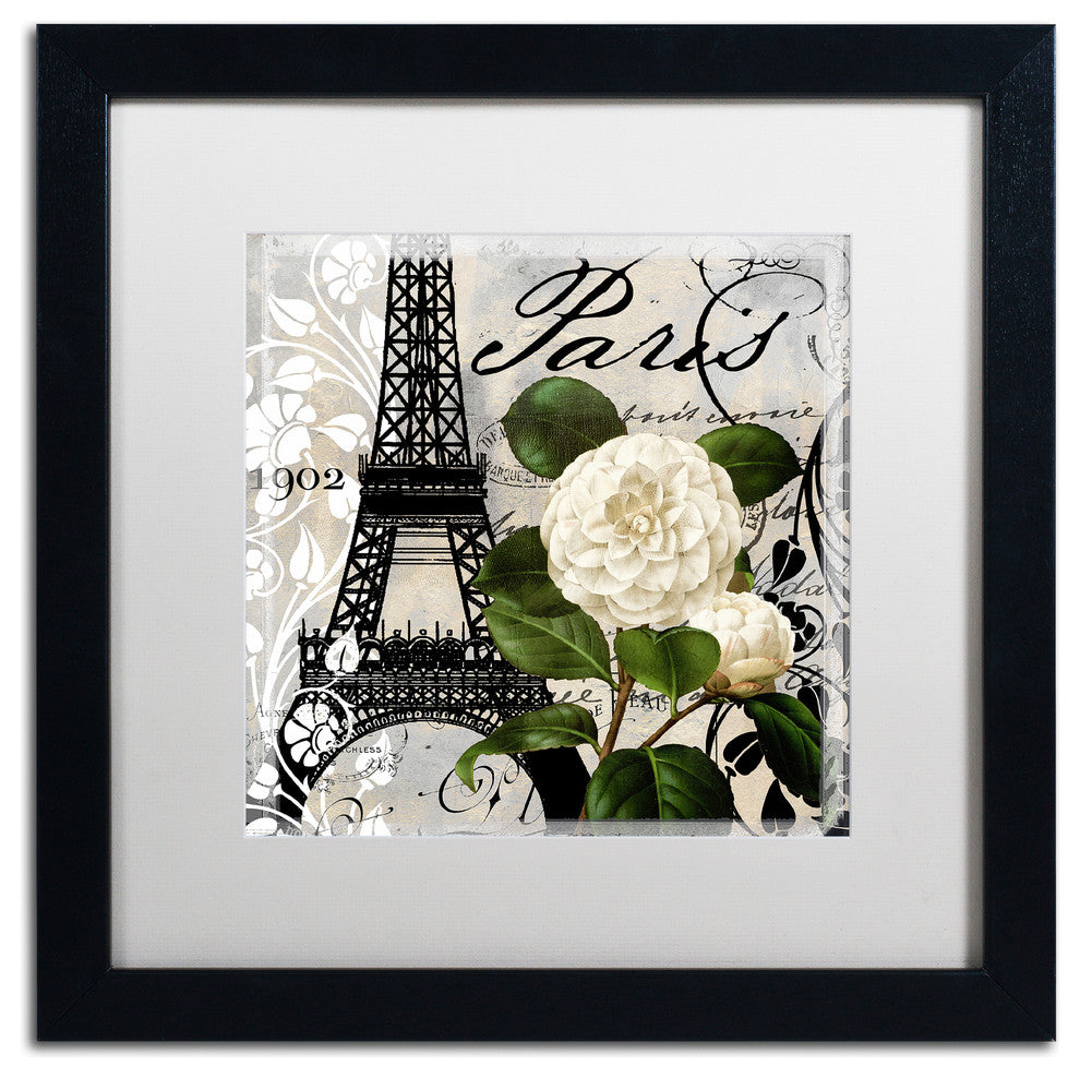 Color Bakery 'Paris Blanc I' Art, Black Frame, White Matte, 16"x16"