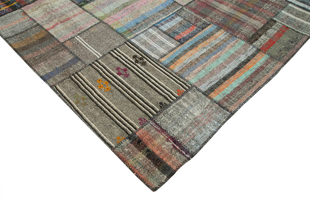 Rug N Carpet - Handmade Oriental 10' 10'' x 13' 7'' Rustic Patchwork Kilim Rug