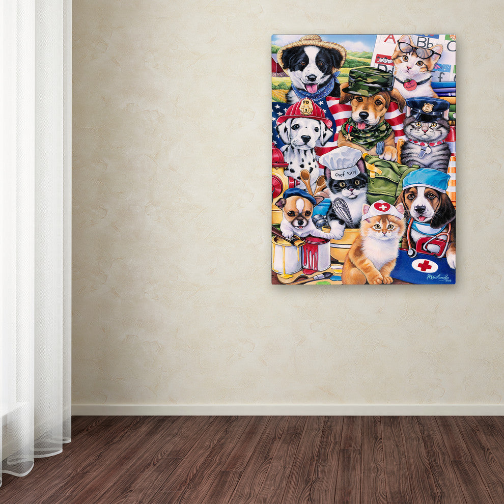 Jenny Newland 'Working Paws' Canvas Art, 32x24