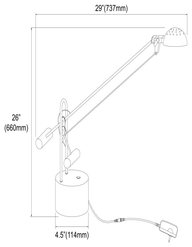 8W Desk Lamp, Black Finish