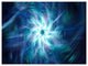 Splaying Bright Blue Fireworks, Floral Canvas Art Print, 40"x30"