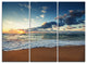"Sunrise and Glowing Waves in Ocean" Metal Wall Art, 3 Panels, 36"x28"