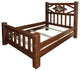 Barnwood Style Timber Peg Diamond Bed, Early American, Twin