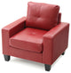 Newbury Faux Leather Club Chair, Red