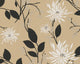 Hollywood  - Graphical Retro Floral Trails Vintage  Beige Wallpaper Roll