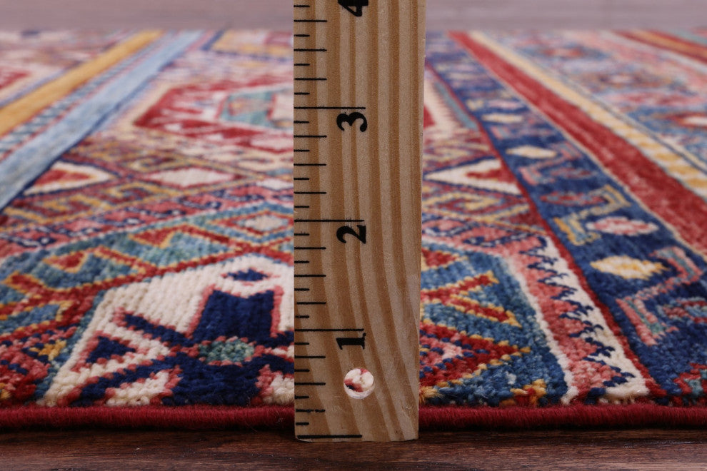 Hand-Knotted Khorjin Super Kazak Wool Rug 3' 2" X 5' 1" Q10805