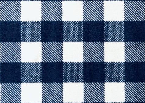 2' x 3' Navy and White Buffalo Plaid Washable Floor Mat
