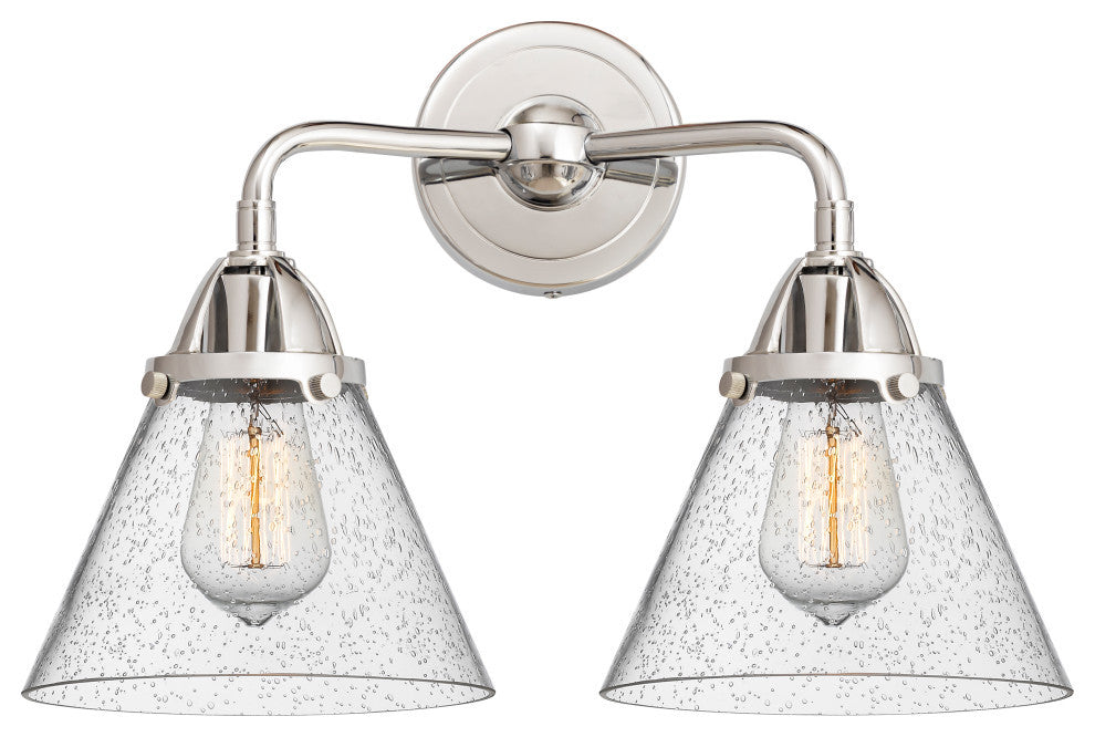 Large Cone Bath Vanity Light, Polished Chrome, Seedy, Seedy