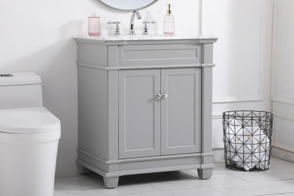 Weston Single Bathroom Vanity Set, Grey, 30