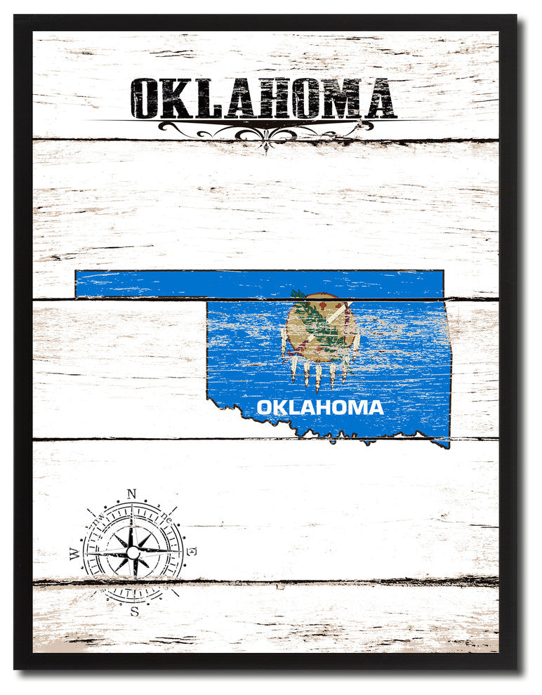 Oklahoma State Flag Canvas, 22"x29"