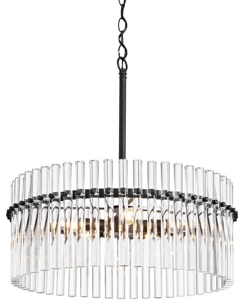 Eva 5-light Antique Black Crystal Chandelier