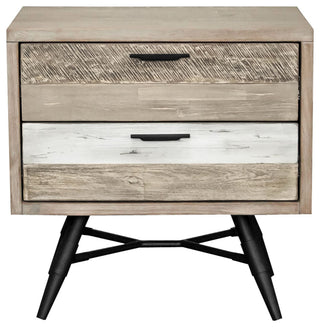 Bridges 2 Drawer Nightstand , Two Tone Acacia Wood