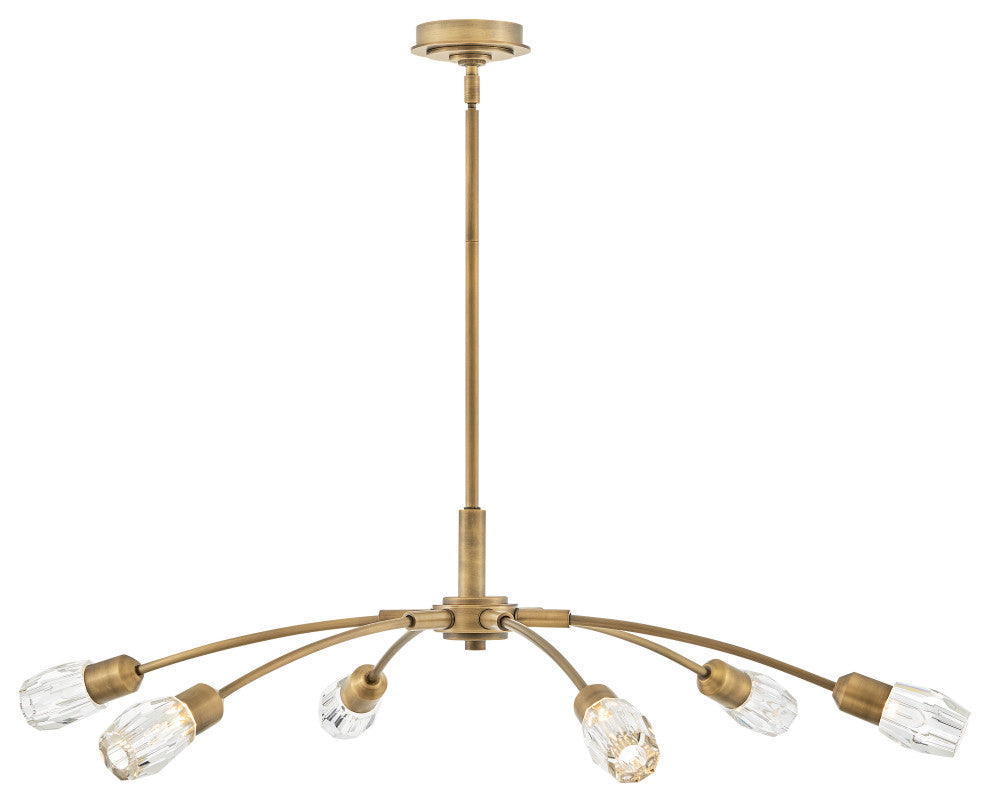 Fredrick Ramond Atera Large Single Tier Chandelier, Heritage Brass