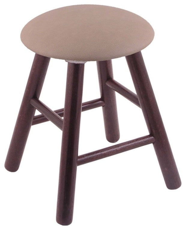 Holland Bar Stool, Oak Round Cushion Vanity Stool, Smooth Legs