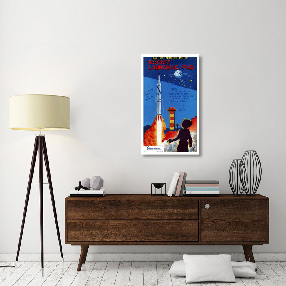 "Rocket Launching Pad" Digital Paper Print by Retrorocket, 24"x42"