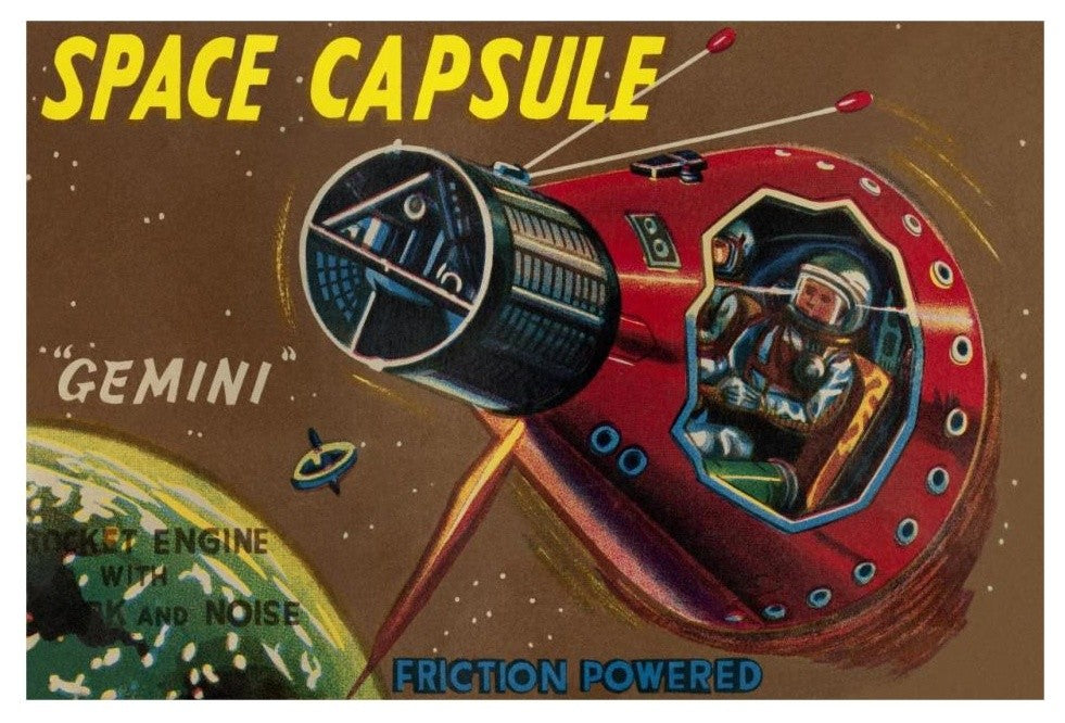 "Space Capsule Gemini" Digital Paper Print by Retrorocket, 32"x22"