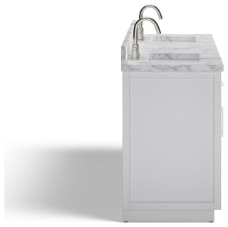The Hudson Bathroom Vanity, White, 72", Double Sink, Freestanding