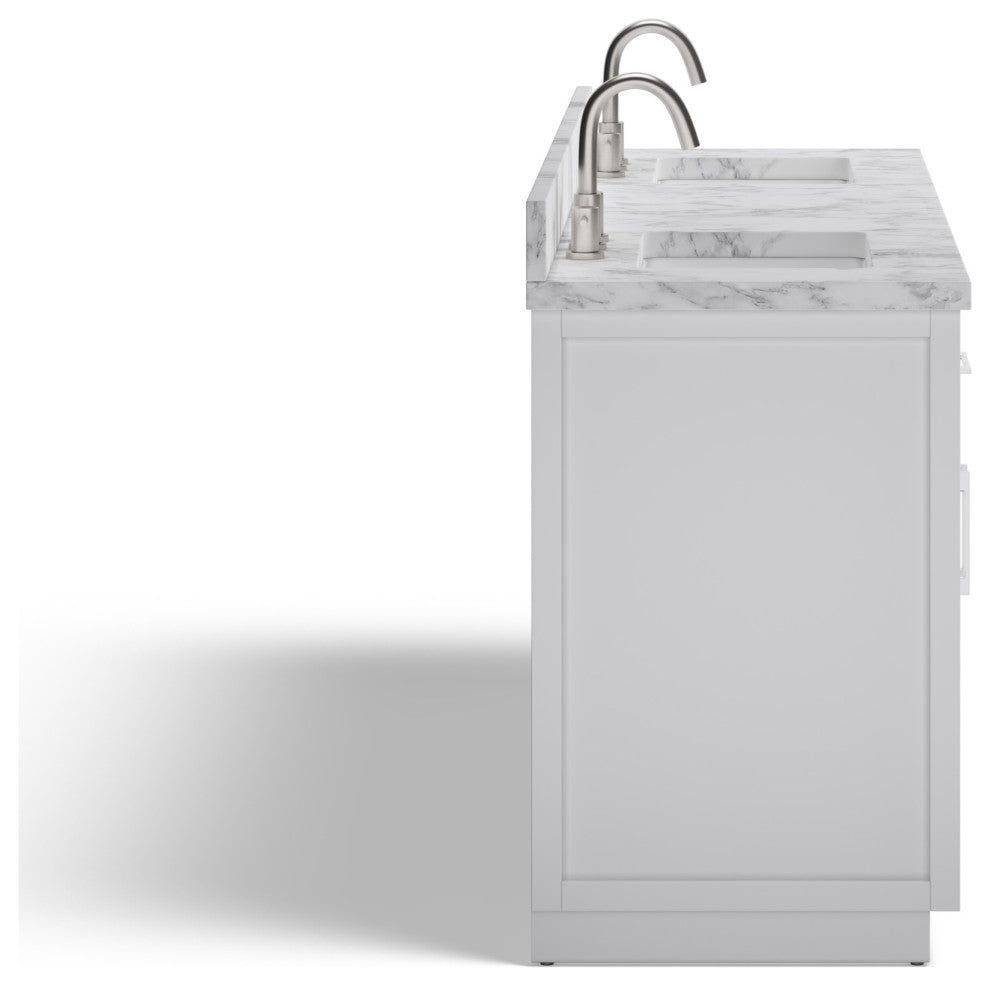 The Hudson Bathroom Vanity, White, 72", Double Sink, Freestanding