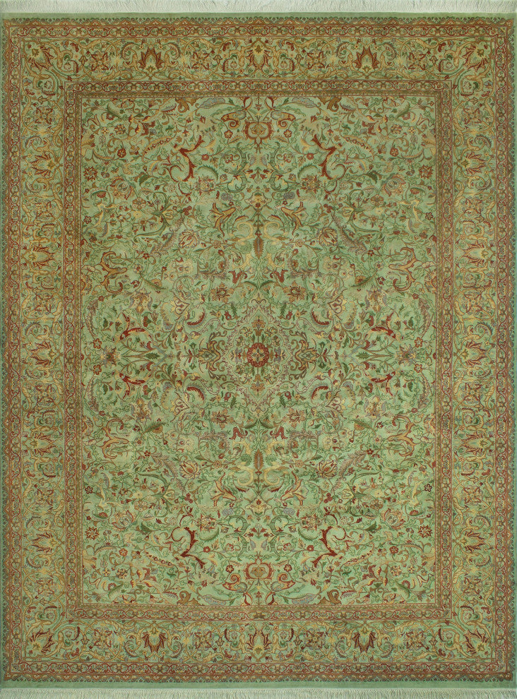 Pak-Persian Chapman Light Green/Rust Rug, 9'0x12'2