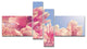 Magnolia Flowers on Sky Background, Floral Canvas Art Print, 60"x32", 4 panels