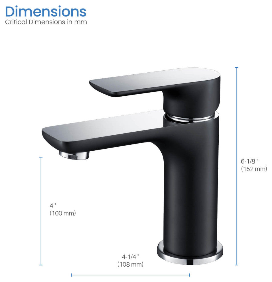 Tender Single Handle Bathroom Sink Faucet, Chrome/White