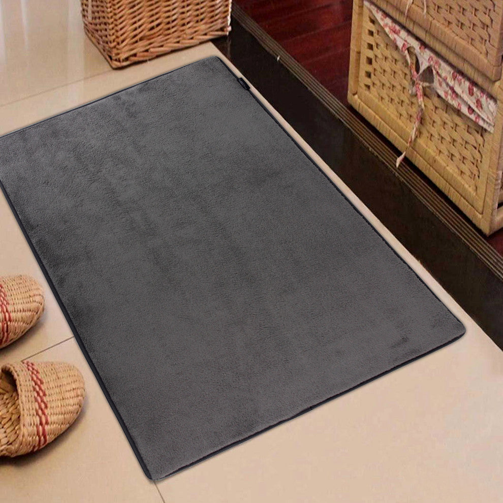 Fabbrica Home Memory Foam Accent Rug, Solid, Slate Gray