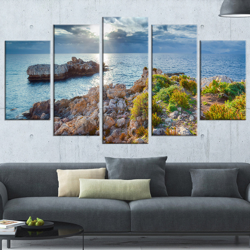 "Piscina di Venere Reserve" Landscape Canvas Photo Print, 5 Panels, 60"x32"