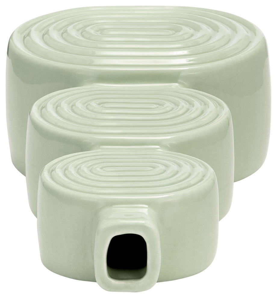 Ceramic 12" Stacked Circles Vase, Cucumber