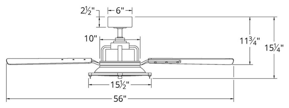 Nautilus 56" 4-Blade Indoor/Outdoor Smart Ceiling Fan, 6 Speed DC Motor