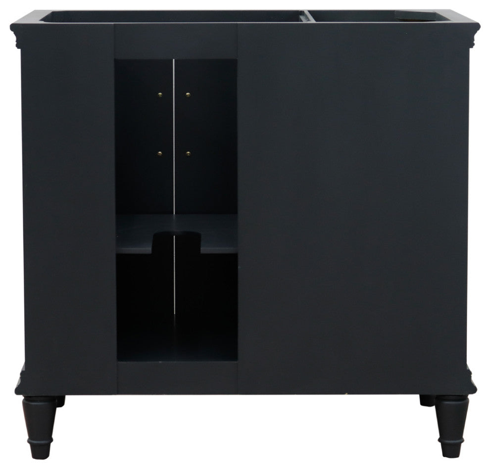 37" Single Vanity, Dark Gray Finish With Gray Granite