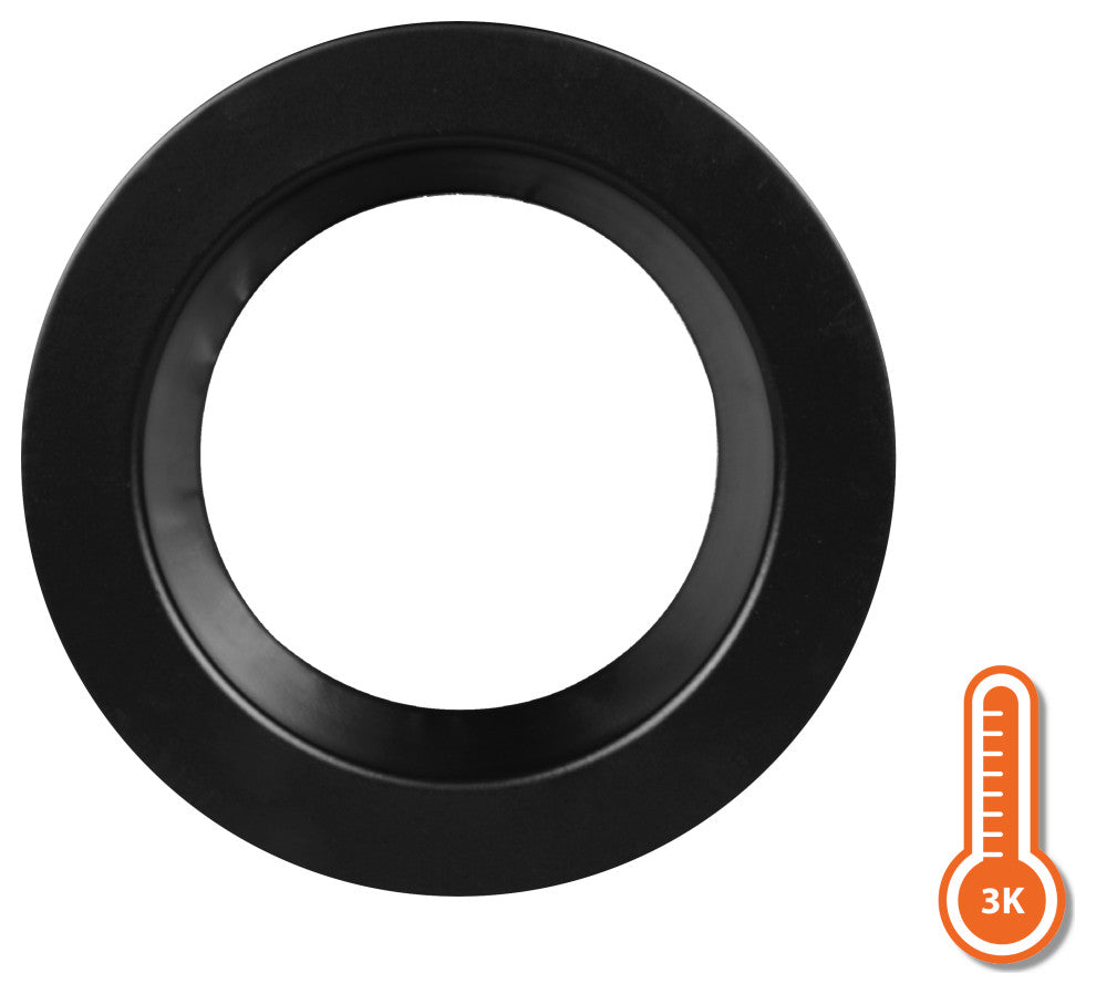 DLR(v6) Recessed LED Downlight, Black, 3000k, 1 Pack