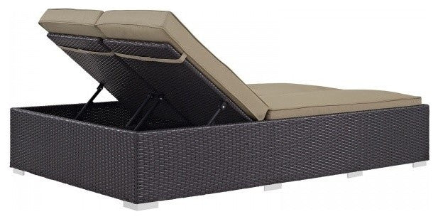 Convene Double Outdoor Patio Chaise, Espresso Mocha