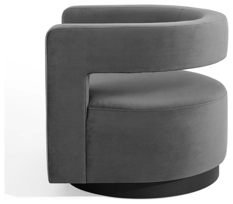Armchair Accent Chair, Velvet, Gray, Modern, Living Lounge Hospitality