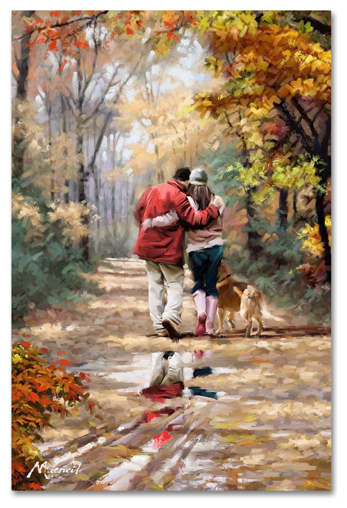 The Macneil Studio 'Couple Walking' Canvas Art, 30" x 47"
