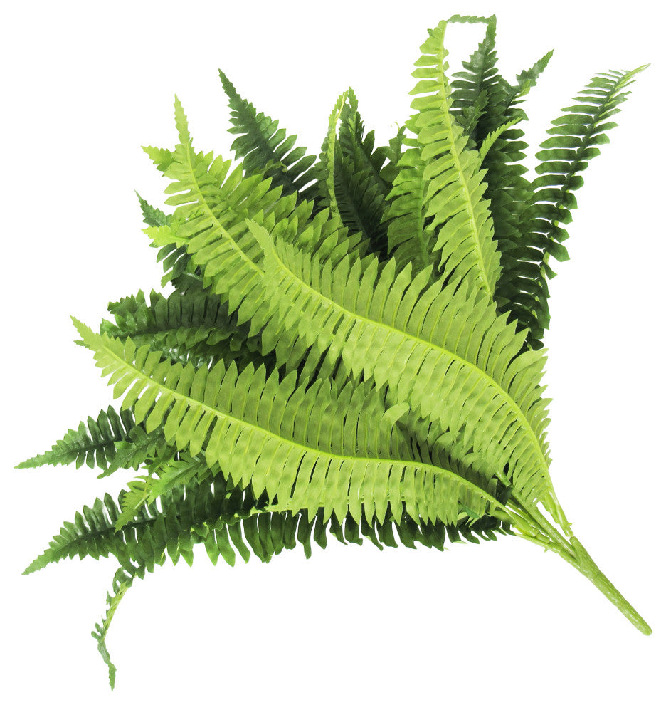 Artificial Boston Fern Leaf Stem Plant Greenery Foliage Bush 20"