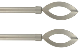 2 Pack Adjustable 3/4" Single Window Curtain Rod 50" to 82", Silver