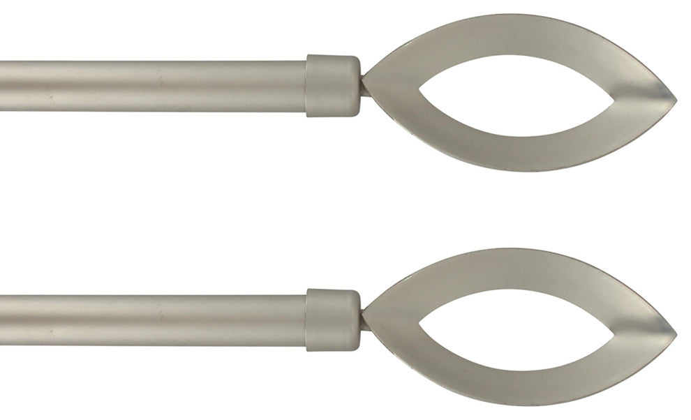 2 Pack Adjustable 3/4" Single Window Curtain Rod 50" to 82", Silver