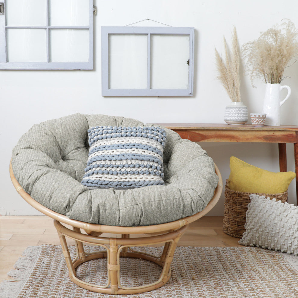 Noble Gray Indoor Sunbrella Canvas Granite Round Papasan Cushion
