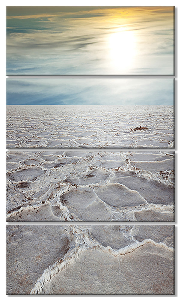 Death Valley under Sunlight, Landscape Wall Art on Canvas, 28"x48", 4 Panels