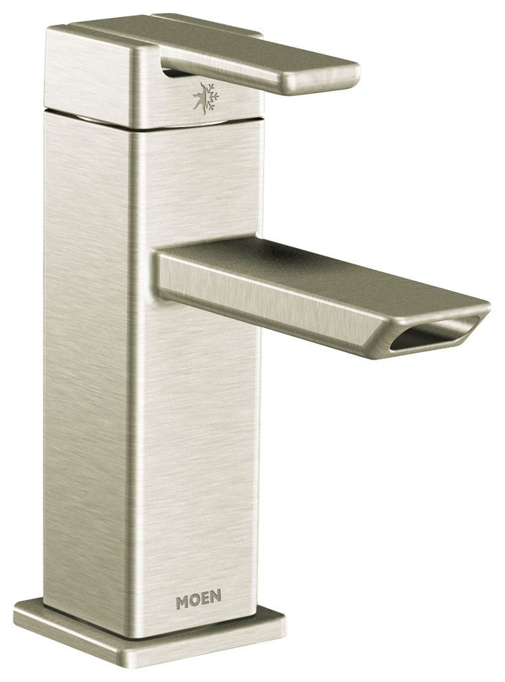Moen 90 Degree One Handle 1.0 Gpm Bathroom Faucet, Brushed Nickel