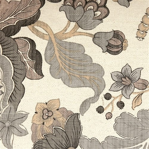 Pillow Decor - Harvest Floral Throw Pillow, Gray, 16" X 24"