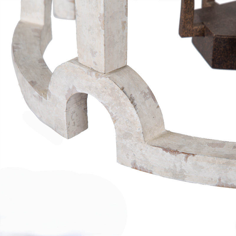 LNC Coastal 5-Light Distressed White Lantern Wood Chandelier