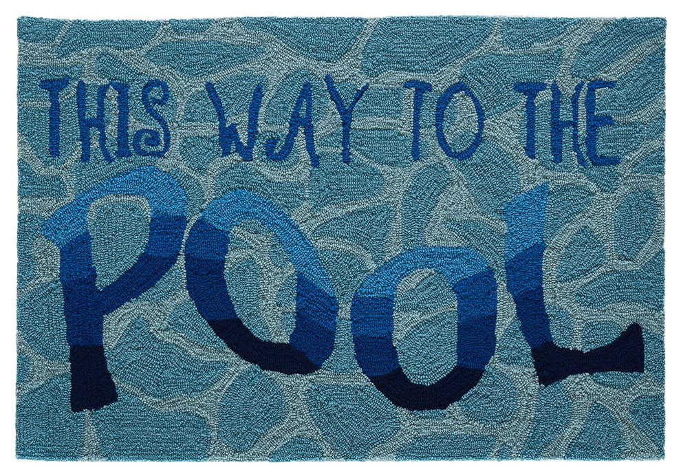 Frontporch This Way To The Pool Indoor/Outdoor Rug Water 2'x3'
