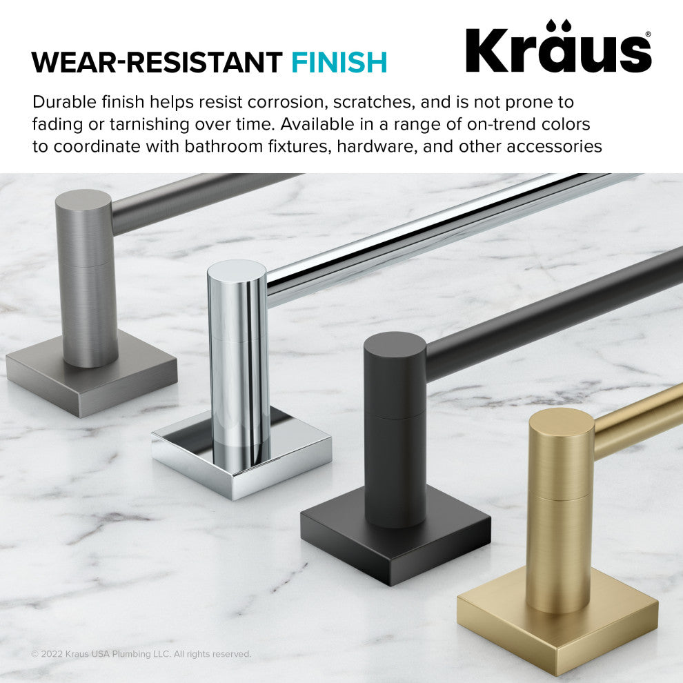 Ventus Bathroom Towel Bar, Brushed Gold