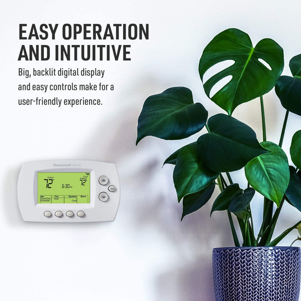 RTH6580WF Wi-Fi 7-Day Programmable Thermostat, Wi-Fi Thermostat + Leak Detector
