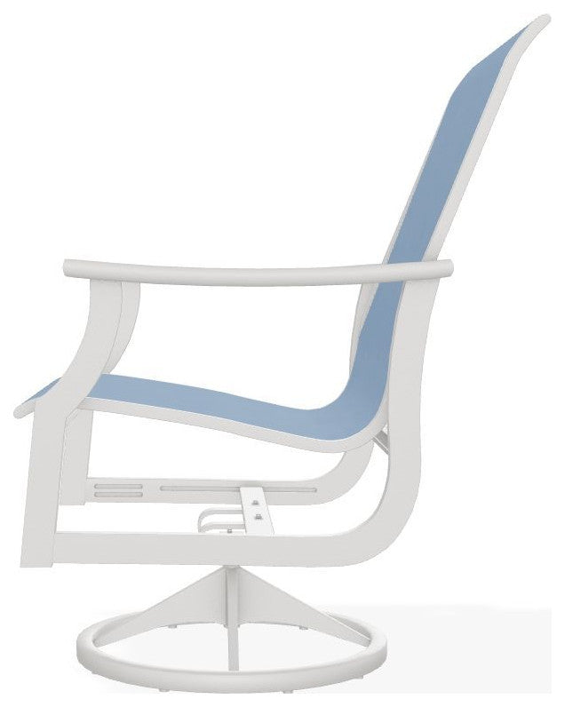 St. Catherine Sling Outdoor Swivel Rocker, Sky/Snow