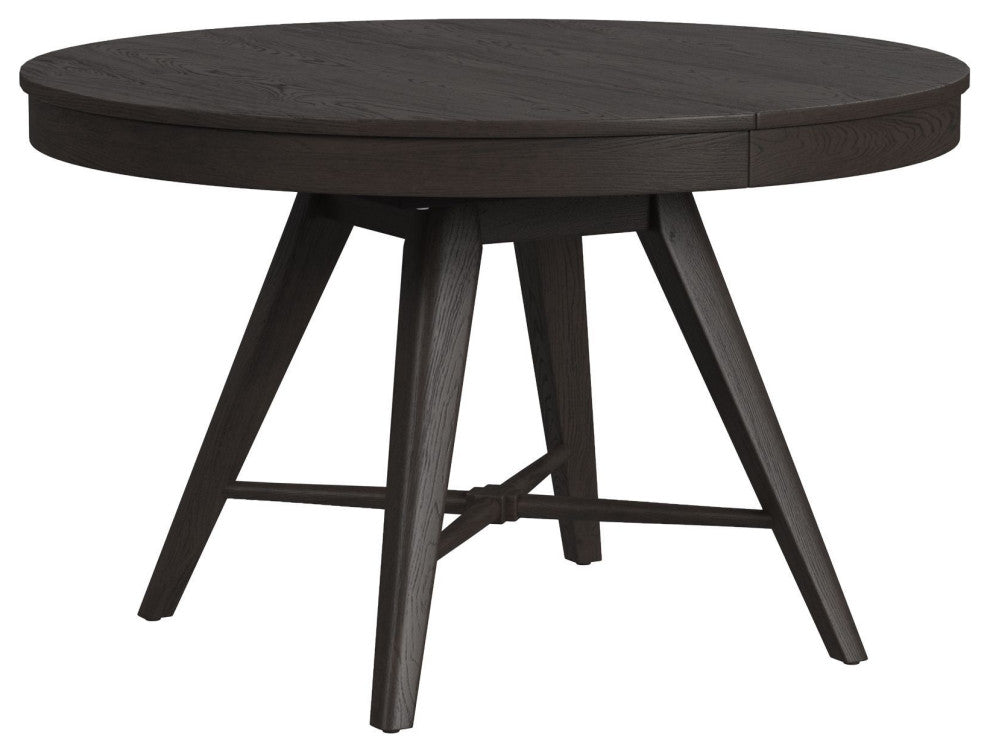 Bayside 48" Wide Solid Ash Round Dining Table, Black