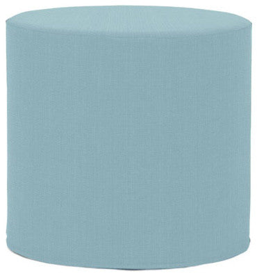 No Tip Cylinder Ottoman With Cover, Sterling Breeze
